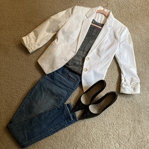 Express White Button Blazer